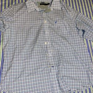Mens nautica plaid button down XXL